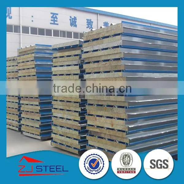 Tianjin Zhongjie Corrugated Galvanized Rock Wool Sandwich Panel