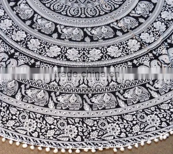 High Quality Round Towel Mandala Beach Tassel Large Round Towels photo-2