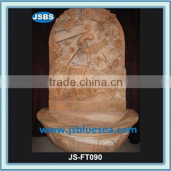 Indoor Stone Carved Lion Head Wall Fountain photo-5