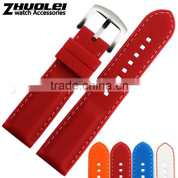 New Arrival Waterproof Muticolor Silicone Rubber WatchWrist Watch Strap Band Replacement 22mm photo-3