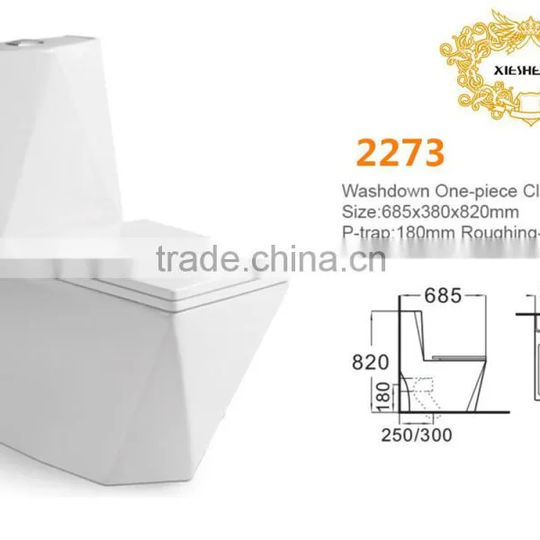 WC Sanitary Ware Bathroom Wash Down One Piece Toilet Commode 2273 Quality Choice photo-2