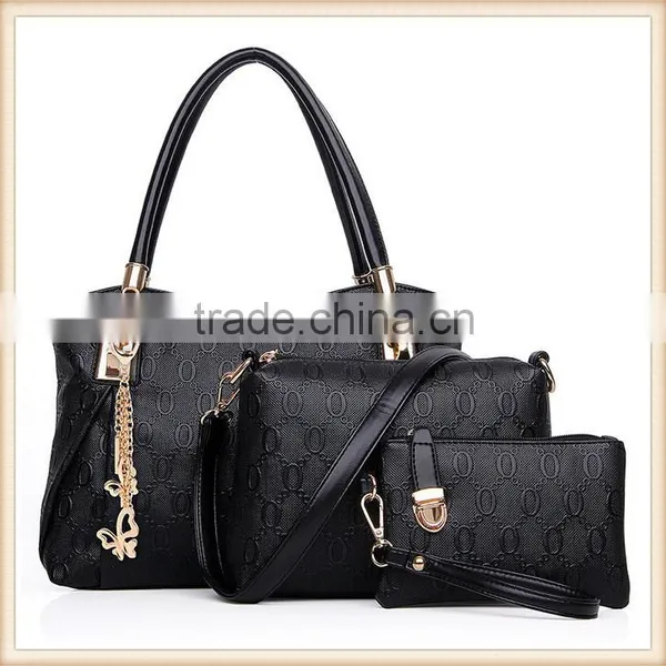 New Stylish Summer Women Bag Set Gold Handbag 3 Pieces Kit Shoulder Messager Pouch photo-3