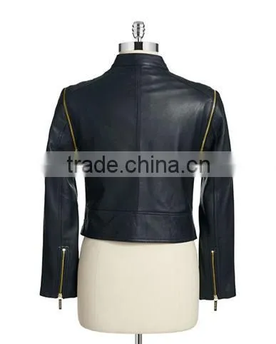 Ladies MOTO Pu Leather Jacket With Removable Zippered Sleeves. photo-2