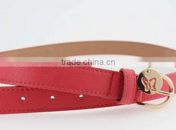 2015 Fashion Pink PU Leather Women Jeans Belt With Gold Buckles in YiWu photo-5