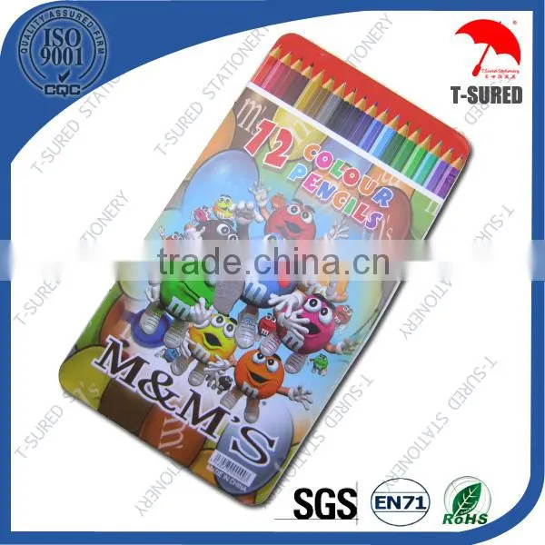 12 Pieces Promotional Color Pencil Set With Tin Box photo-2