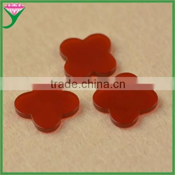 Wholesale Products Rough Four Leaf Clover Flat Cut Jasper Red Agate Stone for Jewelry