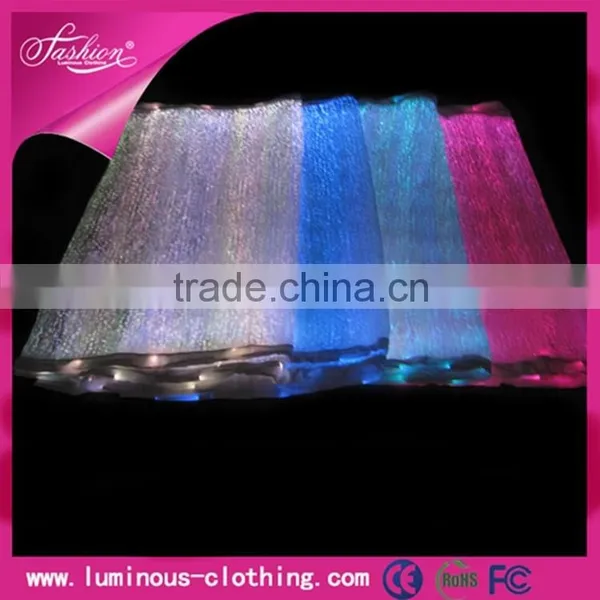 LED Lighting Fiber Optical Luminous Fabric Cloth Wholesale Pure Silk Crepe Fabric photo-3
