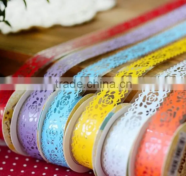 Fabric Lace Roll DIY Decorative Sticky Ribbon Masking Tape Self Adhesive