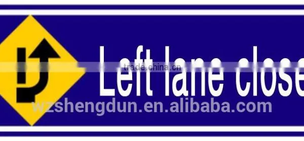 Left Lane Closed - Aluminium Metal Road Construction Safety Signs for Work Safety photo-2