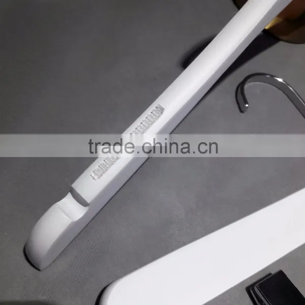 Matt White Bottom Wooden Hanger With Long Chrome Clip Hanger Long Neck Hook photo-5