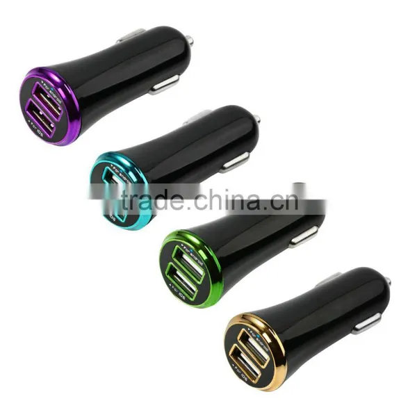 New Design Coloured Usb Car Charger Dual Car Charger Phone photo-4