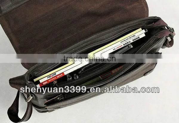 2016 New Design Briefcase Retro Style Shoulder Bag Men's Genuine Leather Bag photo-5