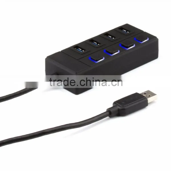 Ultra High Speed 4 Ports Usb 3.0 Hub With Individual Switch On/off Button photo-2