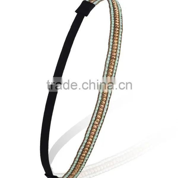 Beauty Women Lady Lace Pearl Beads Headband Hairband Elastic Hair Head Band photo-4