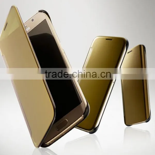 2016 Hot Selling Window View Electroplating Mirror pc pu Flip Case Cover for Samsung Galaxy S7/s7 Edge photo-5