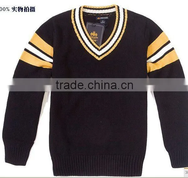 v Neck Children's Thick Cotton School Uniform Pullover Sweater