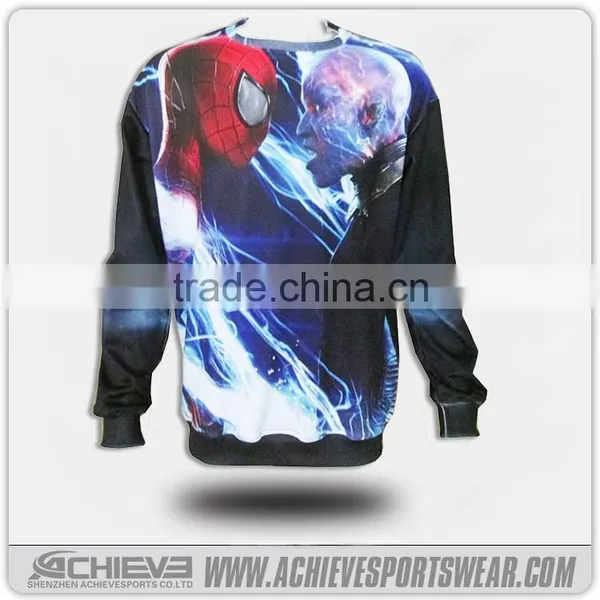 100% Polyester Microfiber 3D Print Crewneck Sweatshirt, Men Sweaters 2016 photo-2