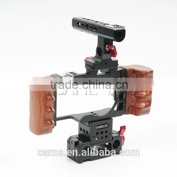 CAME-TV Rig For S Ony A6300 Camera Cage With Wooden Handle photo-2