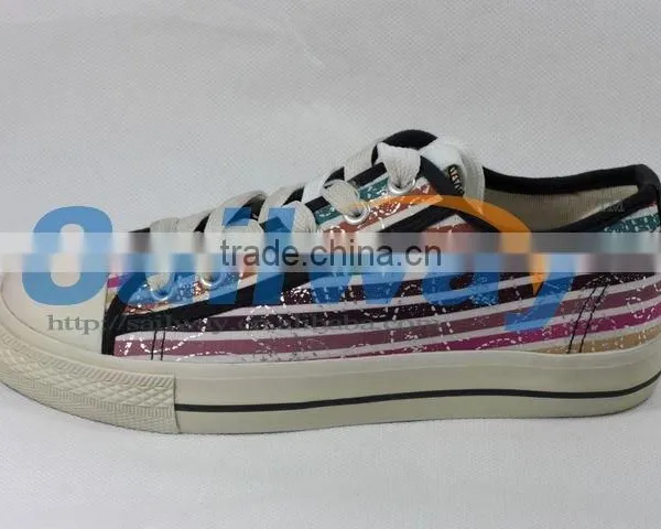 New Low Top Canvas Sneakers Women Shoes All Sizes Colorful Lines