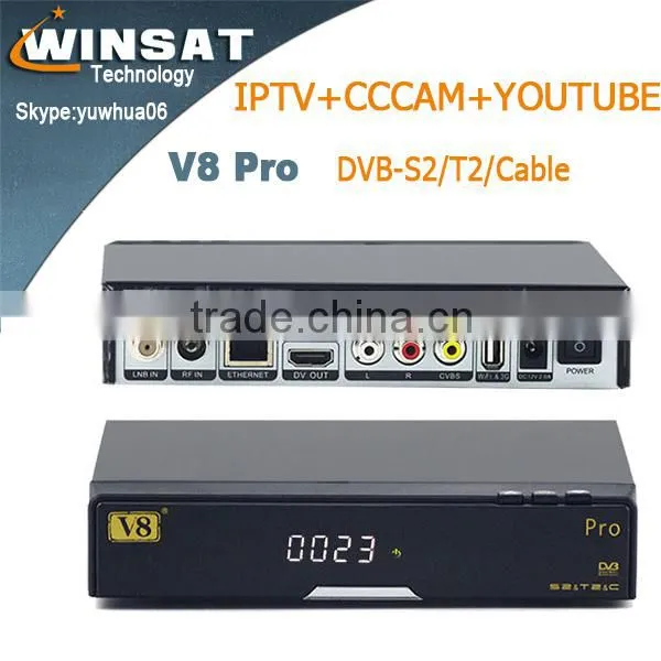 Mature V8 Pro Full HD Digital Satellite Receiver DVB-S2&T2&Cable Coaxial tv Antenna Combo Set Top Box IPTV Porn Video