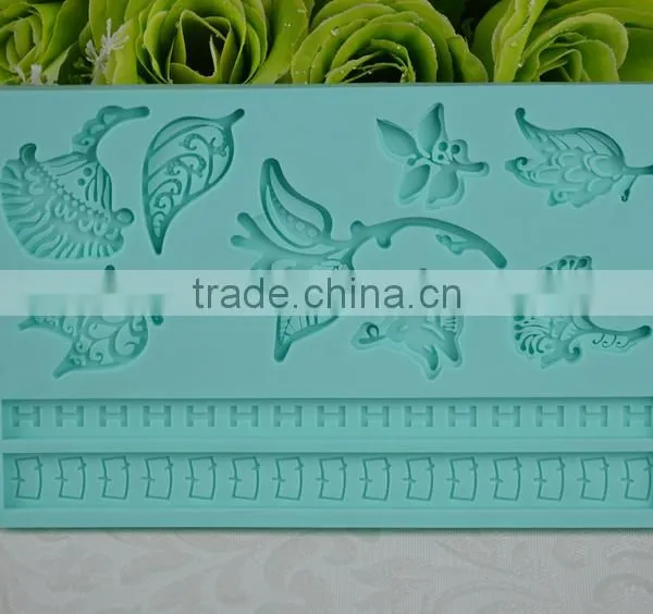 2016 New Products Silicone Lace Mat , Soft Fondant Cake Tools photo-3
