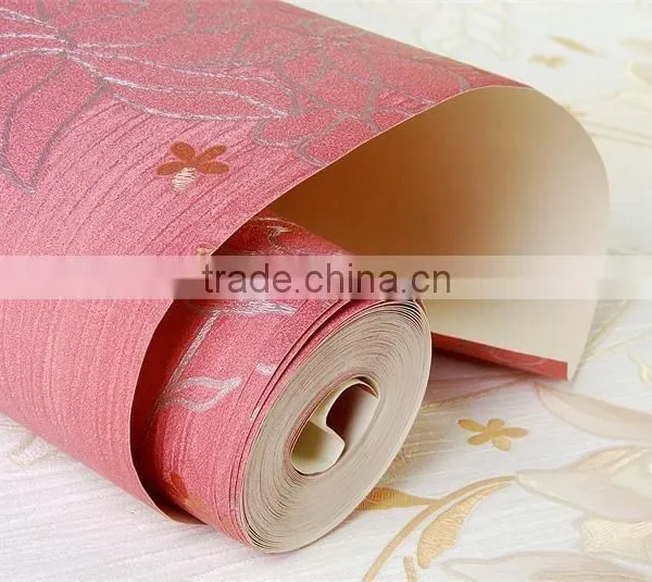 2015 Best Selling Stocklot Adhesive Vinyl Red Chinese Wallpaper photo-6