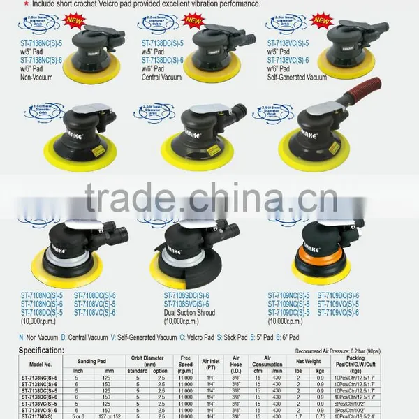 CENTRAL VACUUM RANDOM ORBITAL SANDER W/5" VELCRO PAD photo-2