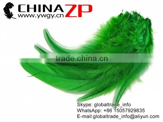 Top Supplier ZPDECOR Wholesale Good Quality Colored Green Chicken Rooster Saddle Feathers for Sale photo-3