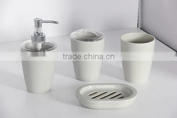 Elegant Plastic 4pcs Bathroom Set With Soap Dispenser photo-5
