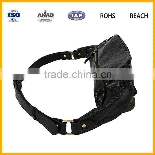 Durable PU Zipper Unisex Waist Bag for Sports, Travel, Business photo-4