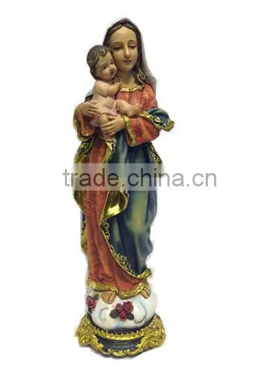 2016 Factory Virgin Mary Religious Statue Mary With the Baby Cross Figurine photo-3