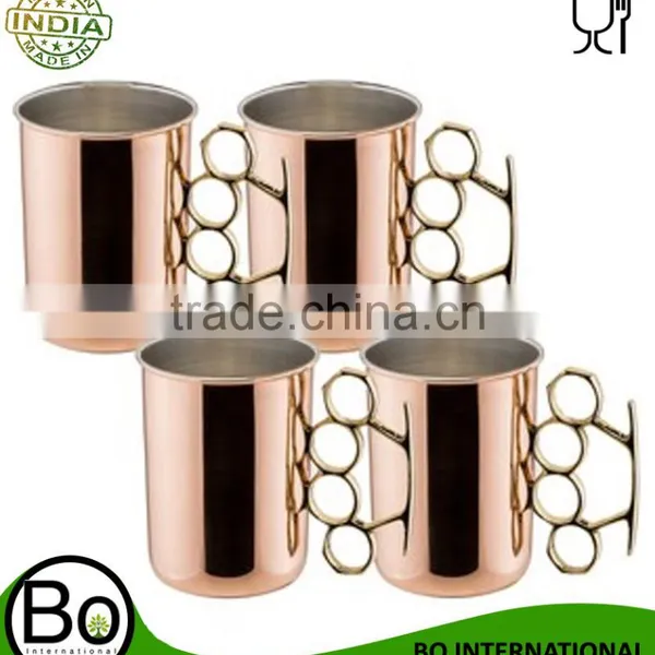 Copper Moscow Mule Mug With a "Brass Knuckle" Style Handle photo-3
