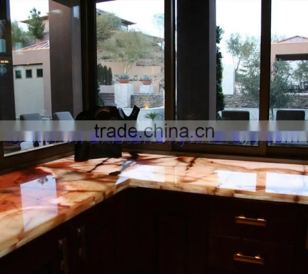 New Arrive Factory Price LIGHT LIGHT GREEN ONYX COUNTERTOPS photo-3