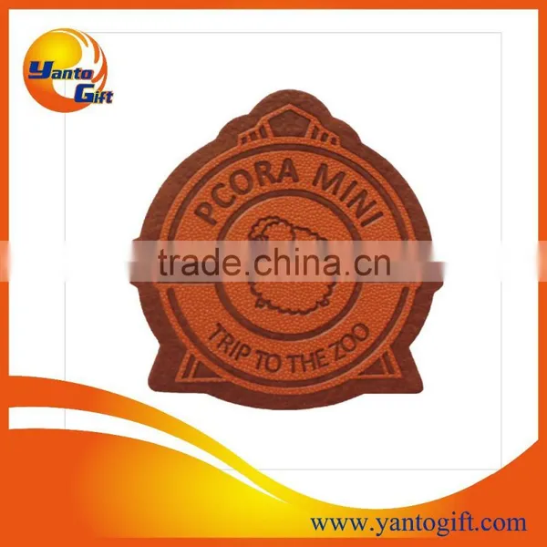 Custom Logo Embossed Black Leather Patch photo-5