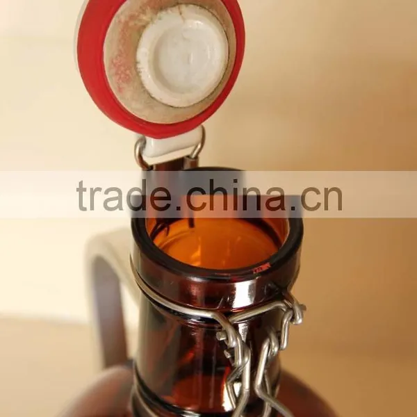 Hot Sale! Amber Beer Glass Jug/glass Bottle With Handle , Customized Logo photo-2