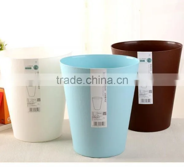 Pure Color Plastic Round Trash Can /ash-bin/plastic Waste Container for Home Use photo-2