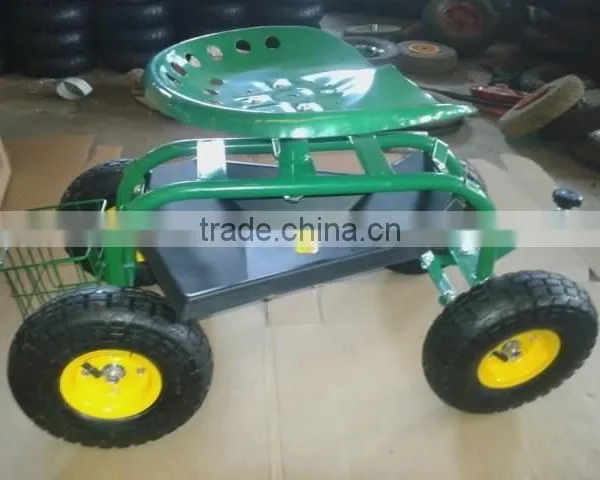 Garden Cart Rolling Work Seat With Tool Tray Tc4501c photo-2