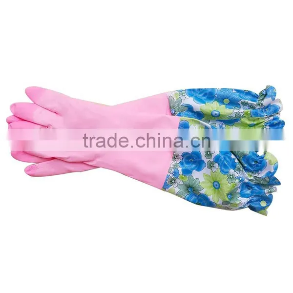 Warm Lace Reusable Latex Cleaning Gloves Waterstop Dishwashing Gloves Household Laundry Rubber Gloves photo-5