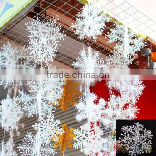 Cheap 3pcs 11 15 18 22cm Plastic New Classic White Snowflake Ornaments Christmas Holiday Party Home Decoration