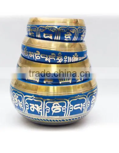 High Quality Colored Tibetan Handmade Meditation Singing Bowl photo-3