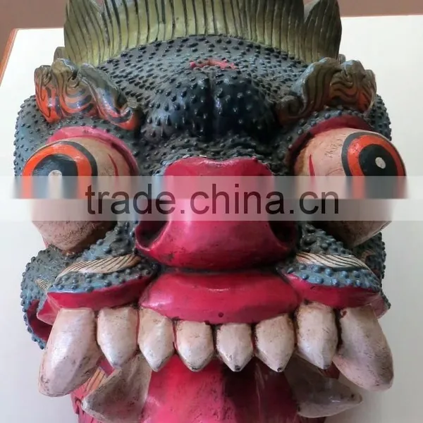 Dragon Mask Wall Hanging Decor Handmade in Nepal photo-2