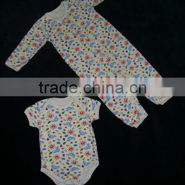 Organic Printed Romper_100% Organic Cotton Comfortable Baby Body Suit and Organic Printed Long Sleeve and Short Sleeve Baby Bod photo-2