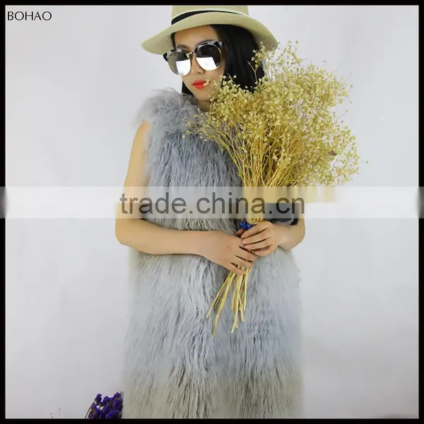 Most Hot Sale Modern Ladies High Quality Women's Faux Lamb Fur Vests photo-6