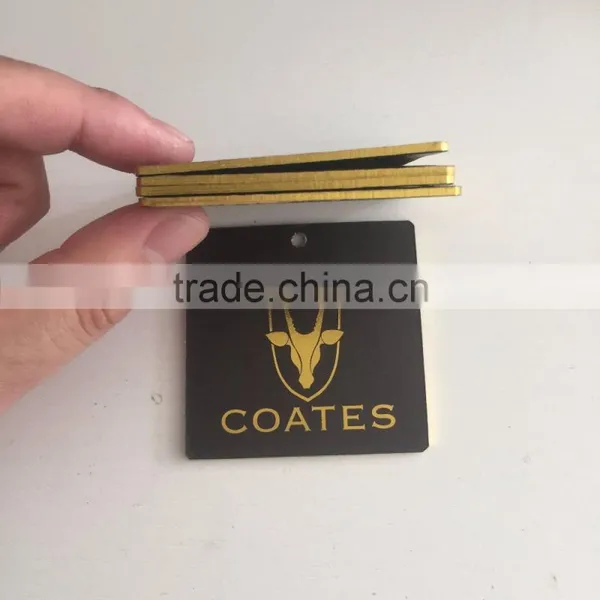 2016 High Quality Customized Thick Paper Hang Tags With Gold Foil Logo photo-6
