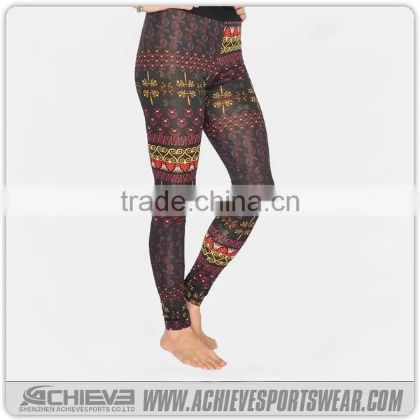Sublimated High Waist Leggings Custom Ladies Sexy Fitness Pants Slim Fit Yoga Shorts photo-5