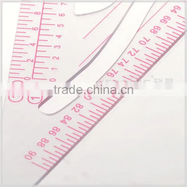 Kearing Triangular Plastic Scale Rulers 1/3 &1/4 &1/5 Sanwich Line Scale With a Protractor for Fashion Designing #8345 photo-2