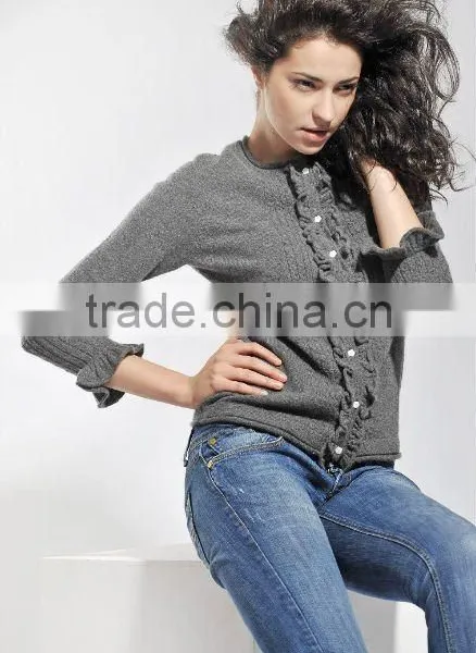 Ladies' 100% Cashmere Sweater Dress Cardigan