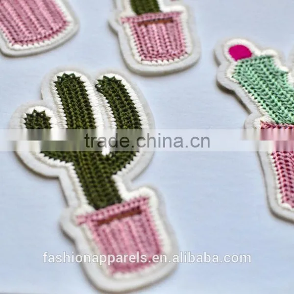 Custom High Quality Cactus Embroidered Patch for Clothes Embroidery Patch Made in China Choose Size/color photo-4