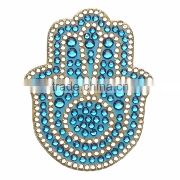 Lastest New Design Crystal Strass Sticker Rainbow Hamsa Hand Rhinestone Sticker Evil Eye Sticker DIY photo-2
