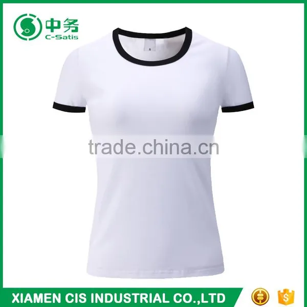 2017 Latest Fashion Summer 100% Cotton Slim Fit Round Neck Women Blank T Shirt photo-5